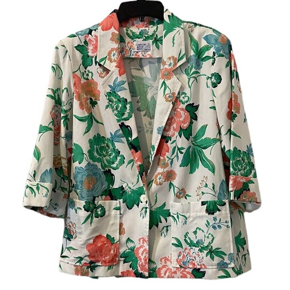 Cape Cod Match Mates Women's Blazer/Jacket Size 16-Multicolor Floral - Picture 1 of 9